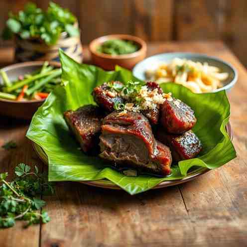 Samoan Pork Short Ribs Recipe - Slow-Cooked in Banana Leaves